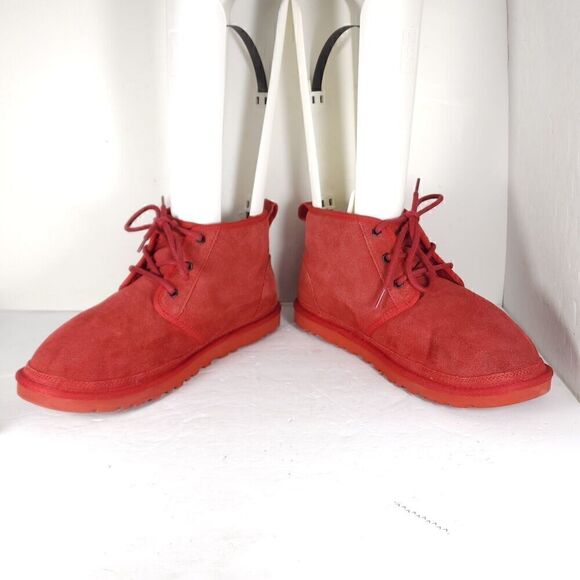 UGG Men\'s Neumel US 10 Red Suede Sheepskin Lined Ankle Chukka Boots Shoes main image 5